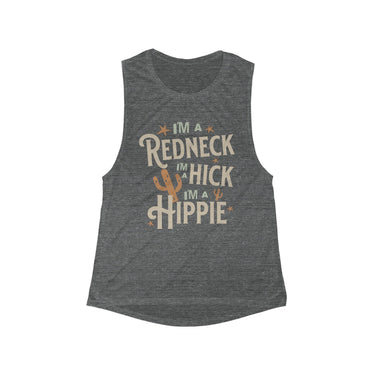Hardy Redneck Hick Hippie Muscle Tank - Sunlit Funlit Country Music Tees